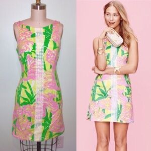 Lily Pulitzer Pink and Green Sheath Mini Dress (Girl’s XL 14-16)